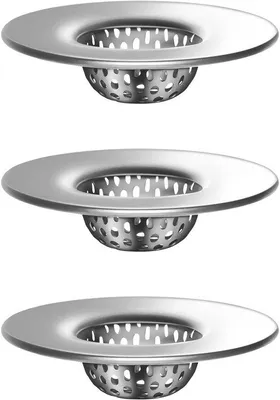 Produktbild von Famanu Abfluss Sieb Haarfänger - Edelstahl, 3er Pack