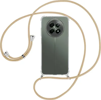 Produktbild von Handykette Backcover-Schutzhülle mit Band (Metall silberfarben) für Realme 12 5G / 12X 5G - caramel