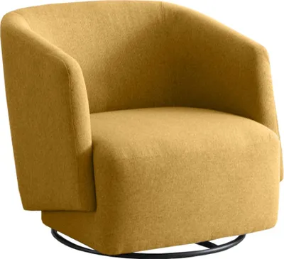 Zdjęcie produktu dla Kondela Designerski fotel obrotowy Rodon - żółty