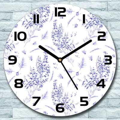 Produktbild von Wanduhr aus Glas Rund fi 30 Aquarell blau grau Quarz Deko Schlafzimmer Büro