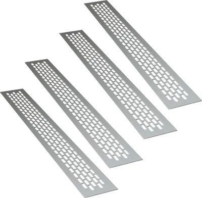 Produktbild von 4 x sossai Lüftungsgitter 80 x 6cm in Aluminium Design Belüftungsgitter Türgitter Stegblech Abluft