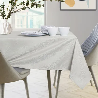 Produktbild von Tischdecke mit Lotuseffekt Blätter Abwaschbar Tischtuch 130 x 130 cm - creme