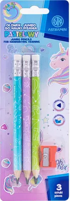 Immagine prodotto di Matita Jumbo 3 pezzi + temperino Linea pastello Astra