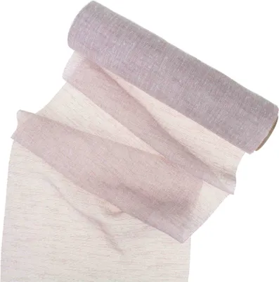 Produktbild von 4m Dekostoff Leinenoptik B30cm Tischläufer Tischband Leinen Deko Stoff Stoffband, Farbe:pale berry