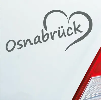 Produktbild von Auto Aufkleber Osnabrück Herz Stadt City Liebe Love Heimat 17x8 cm Grau Sticker Heckscheibenaufkleber