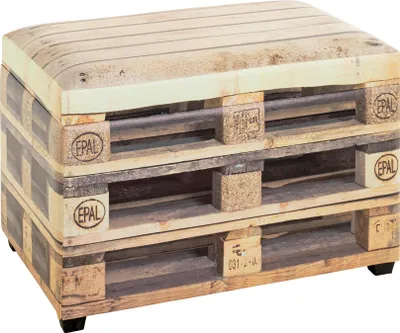Zdjęcie produktu dla Skrzynia do siedzenia HAKU z motywem – sztuczna skóra, MDF, szer./wys./gł.: 58x42x39 cm