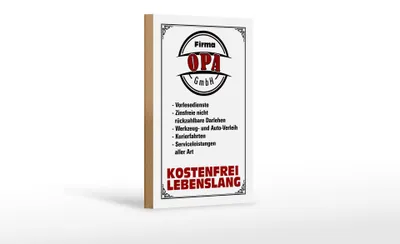 Produktbild von Holzschild Spruch 12x18 cm Firma Opa GmbH kostenfrei