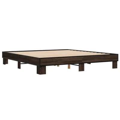 Produktbild von Bettgestell Braun Eichen-Optik 200x200 cm Holzwerkstoff Metall