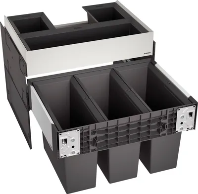 Produktbild von BLANCO 526209 SELECT II 60/3 ORGA Abfallsystem 45 Liter (3x 15) für 60 cm Schrankbreite / Frontanbindung