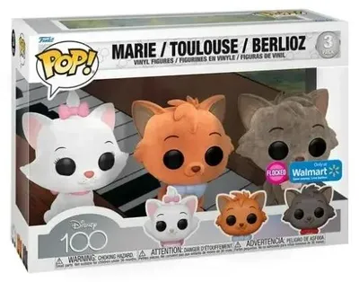 Zdjęcie produktu dla Funko Pop! Disney – 100. rocznica: „Aristokraci” – zestaw 3 figurek (Marie / Toulouse / Berlioz) z flokowanym wykończeniem, edycja limitowana, dostępna wyłącznie w Walmart
