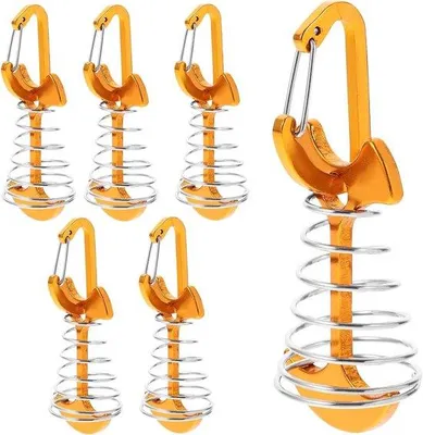 Produktbild von Edelstahl Campinghaken Set Aluminium 6-teilig Reise