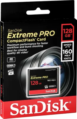 Produktbild von SanDisk Extreme PRO CompactFlash-Speicherkarte - 128 GB