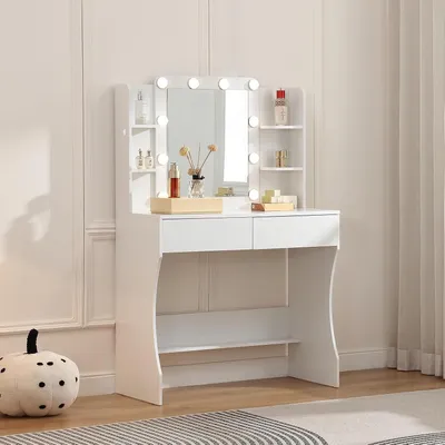 Obrázok produktu pre Kozmetický stolík - Toaletný stolík - Stolík na líčenie - Kompaktné rozmery