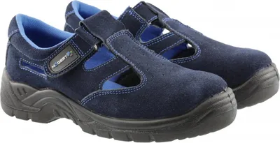 Produktbild von Sicherheitssandalen LABER S1P SRC, Stahlkappe 200 J, Veloursleder, antistatisch, marineblau/blau, Gr. 46 – Art. HT5K522 | Högert Technik