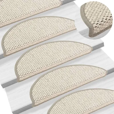 Produktbild von Treppenmatten Selbstklebend Sisal-Look 15 Stk. 56x17x3 Platina