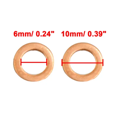 Produktbild von 50 Stücke 6mm Innendurchmesser Kupferscheiben Flachdichtungsringe für Autos