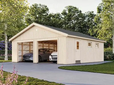 Produktbild von Doppelgarage Palmako Andre 44,7 m² ohne Tor 665 x 739 cm natur