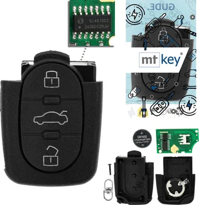 Produktbild von MT-KEY Funk Schlüssel Fernbedienung Sender 434MHZ kompatibel mit Audi A6 C5 Allroad RS6 TT 8N 4D0837231K 433MHZ Klappschlüssel