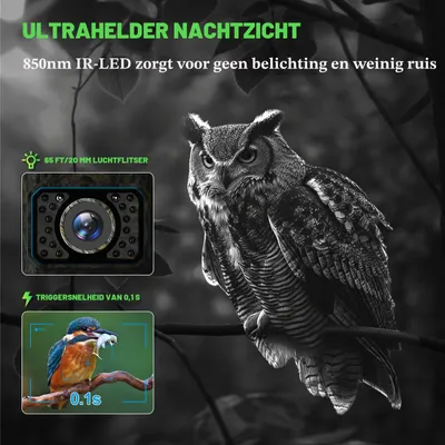 Productafbeelding van Jachtcamera Op Zonne-Energie - 60 MP Wifi Camera - 2000 mAh Batterij