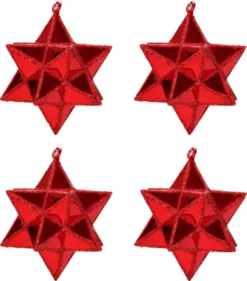 Immagine prodotto di Ornamenti per albero di Natale, stelle dorate, 4 pezzi, Ø 7,5 cm