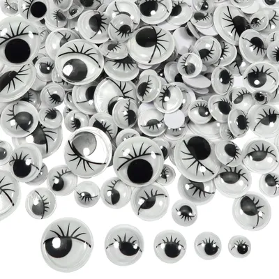 Wackelaugen 210 Stück, rund, 8–20 mm, selbstklebend, Kunststoff