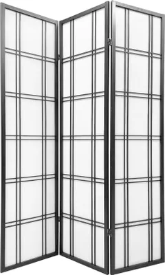 Image de Fine Asianliving Paravent Paroi japonaise Shoji L135xH180cm Séparation de pièce Noir - Isumi
