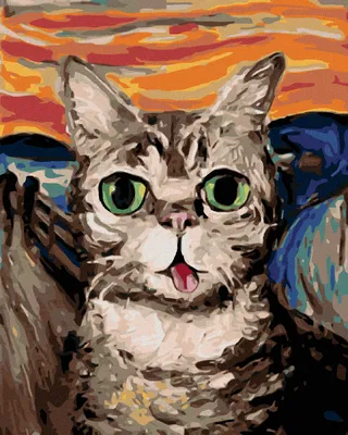 Obrázek produktu pro Zuty - Diamantové malování - KOČKA VÝKŘIK, 40x50 cm, vypnuté plátno na rám