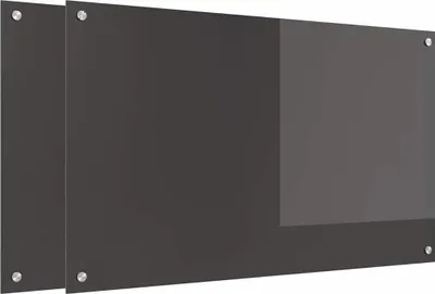 Produktbild von vidaXL Küchenrückwand 2 stk. Dunkelgrau 100 x 60 cm Gehärtetes Glas