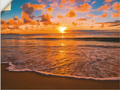 Produktbild von ARTland Wandbild, selbstklebend Sonnenuntergang am Strand Größe: 120x90 cm