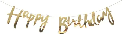 Image de Guirlande dorée Happy Birthday