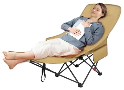 Image de Chaise de camping pliable, réglable, avec dossier haut