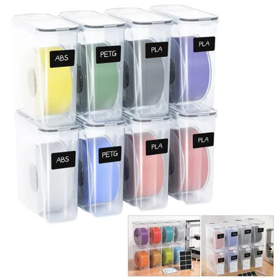 Produktbild von Peviasot 8er-Set 3D Drucker Filament Aufbewahrungsbox 4L, Wasserdichte Trockenbox für 1,75mm Filament (PLA/PETG/TPU)