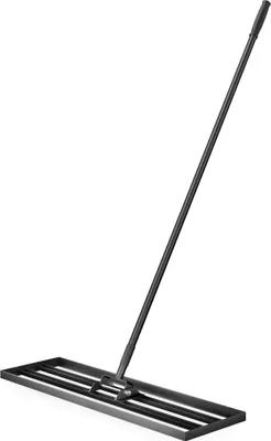 Obrázek produktu pro Hliníková stěrka na trávník Wiltec 91,4 x 25,4 cm s násadou 2 m, stěrka na trávník k vyrovnávání nerovností v trávníku, vyrovnávací zahradní nářadí na pískování trávníků