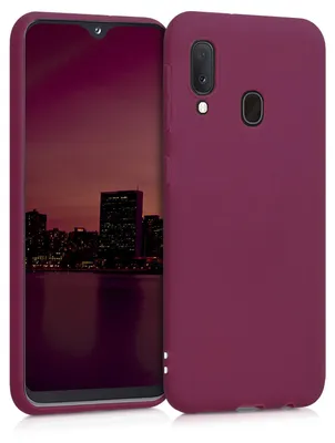 Produktbild von kwmobile Handyhülle für Samsung Galaxy A20e Hülle - TPU Case - Kabelloses Laden - Schutzhülle Cover in Bordeaux Violett
