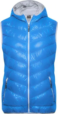 Produktbild von Ultraleichte sportliche Daunenweste mit Kapuze blue/silver, Gr. XXL