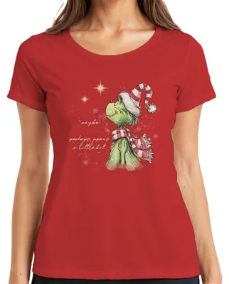 Obrázek produktu pro Grinch maybe Christmas means more Christmas gift vtipné dámské tričko, červená, XXL