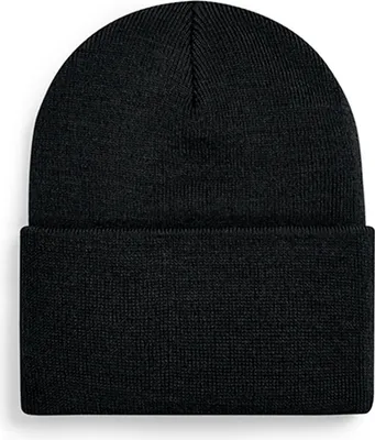Produktbild von Beechfield B40R | Original Deep Cuffed Beanie doppellagiger Strick - Farbe: Black - Größe: One Size