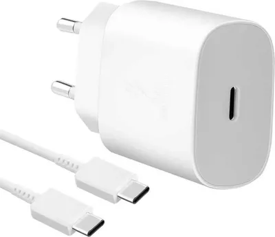 Zdjęcie produktu dla Ładowarka podróżna Samsung 25 W z kablem USB-C/USB-C do transmisji danych - biała (etui)