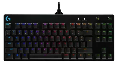 Zdjęcie produktu dla Klawiatura przewodowa Logitech G PRO GX Blue RGB USB US czarna