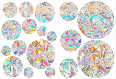 Produktbild von Raumsticker Set, 120 Stück, statische Fensterfolie mit Regenbogenprisma, für Zuhause