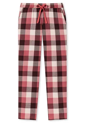 Produktbild von SCHIESSER Damen Schlafanzughose - Nachtwäsche, Hose, Baumwolle, Karo, lang Rot/Weiß L