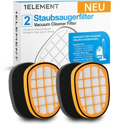 Productafbeelding van 2 filters voor de Philips SpeedPro Max Aqua Plus stofzuiger
