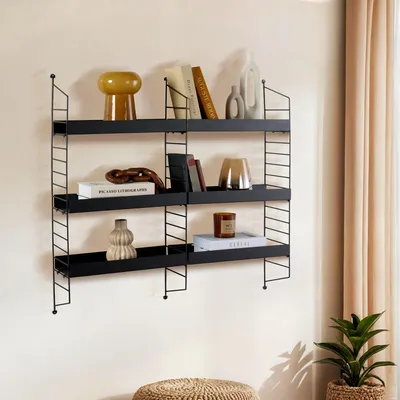 Immagine prodotto di Skye Decor, Cm-068, mensola a muro, nero, 100% METALLO, 98 x 21 x 100 cm