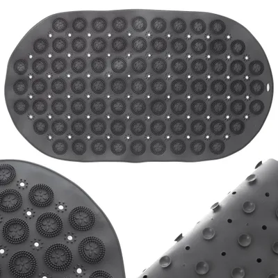 Immagine prodotto di Orion tappetino da bagno tappetino da doccia tappetino antiscivolo per bagno doccia grigio 68x37 cm