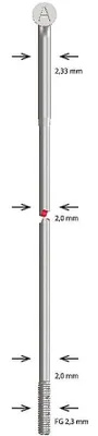 Produktbild von Alpina-Speiche, Edelstahl konifiziert, 2,34 x 258 mm