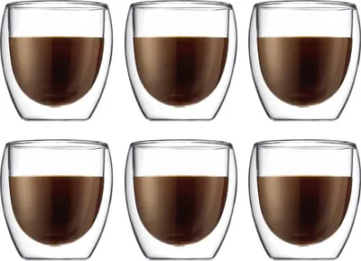Produktbild von Bodum Doppeltwandige Kaffee- und Teegläser Pavina - Patentiertes Ventil - 250 ml - 6 Stück