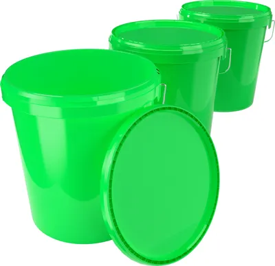 Produktbild von Eimer mit Deckel 16 L | Vorratseimer | Lebensmittelecht Grün | PP | 3 Stück