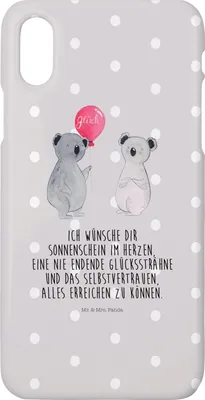 Produktbild von Mr. & Mrs. Panda Iphone 10 Handyhülle Koala Luftballon - Grau Pastell - Geschenk, X, Geburtstag, Hülle, Handy, Cover, Party