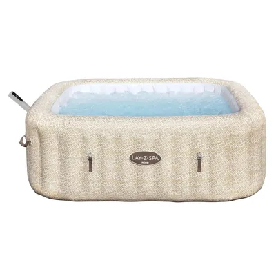 Produktbild von Bestway® LAY-Z-SPA® Energiespar-Whirlpool Rome AirJet™ mit App-Steuerung + integrierter UltraFit™ -Pumpeneinheit, für 7 Personen 201 x 201 x 71 cm, Sandmarmor-Optik