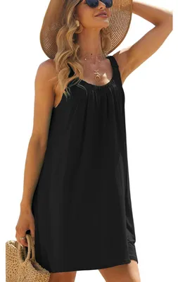 Produktbild von RPAEOY Damen Strandkleid Plissee Sommerkleid Sommer Strandponcho Boho Strandtuni